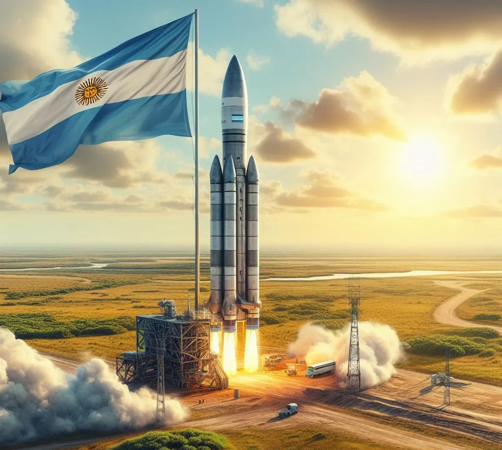 Representación artística del cohete argentino.