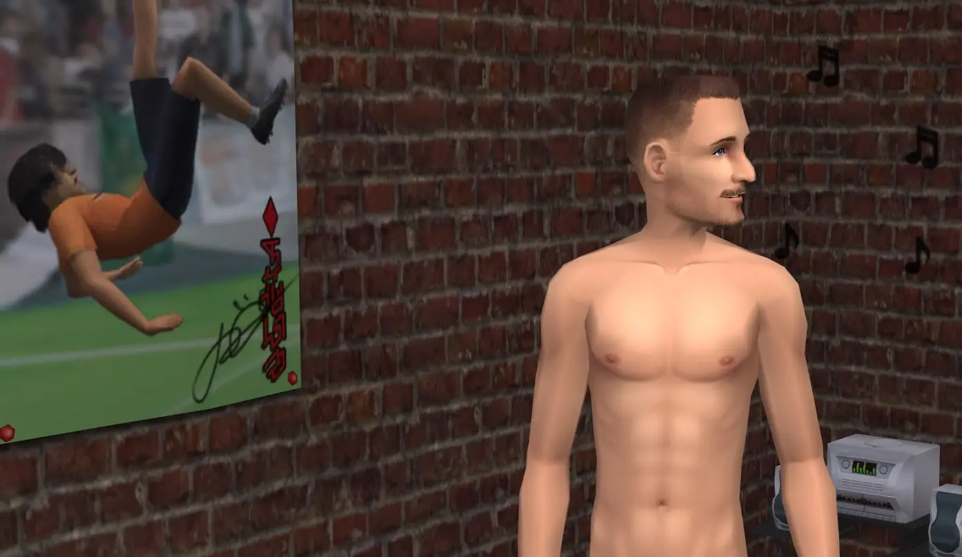 Cuerpo atlético en Los Sims 2 con Moonfruit.